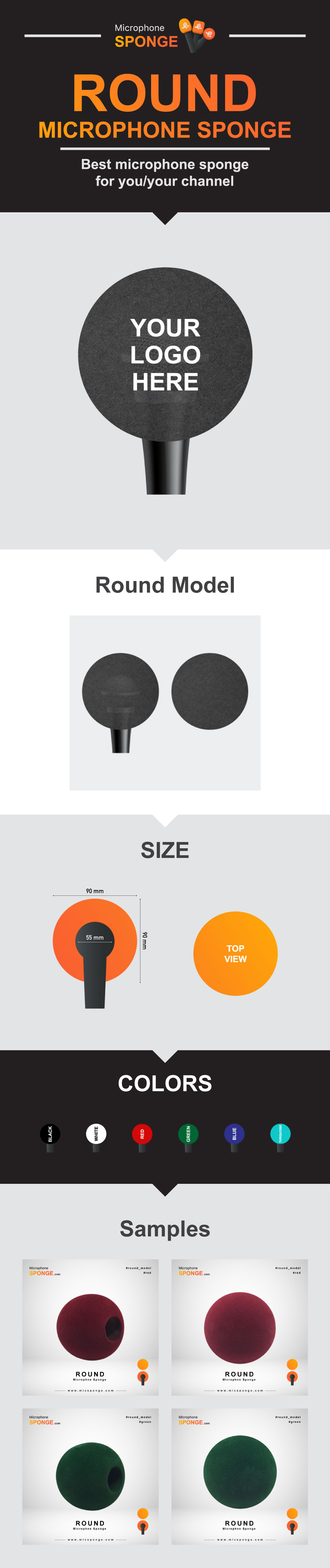 Microphone Sponge Round