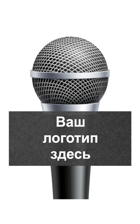 Квадратный микрофонный флаг из губки с логотипом