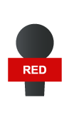 Red Square Microphone Earring Sponge